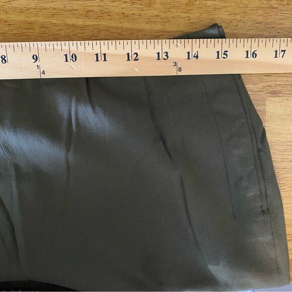 Anne Klein Wool Blend Dress Pants Women’s Size 12 Trousers‎ Olive High Waist - Picture 8 of 10